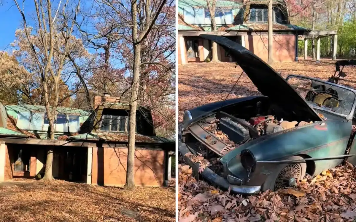 Deserted mansion in woods found with stunning car outside