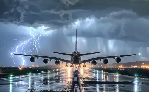 Footage shows Emirates pilot expertly landing plane during UAE's largest thunderstorm