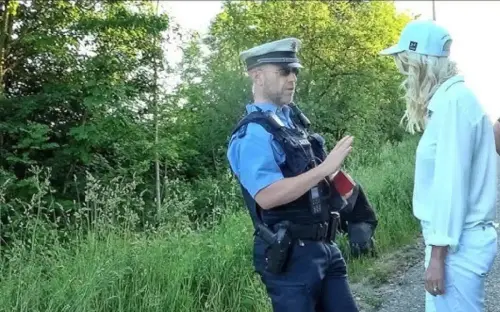 Things got tense when Supercar Blondie was stopped by police in Germany until the unexpected happened