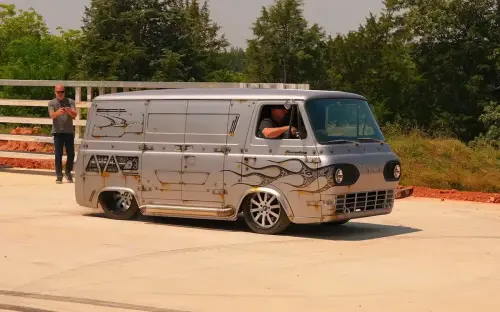 Supercharged Ford Coyote Van flying past at speed is absolutely incredible