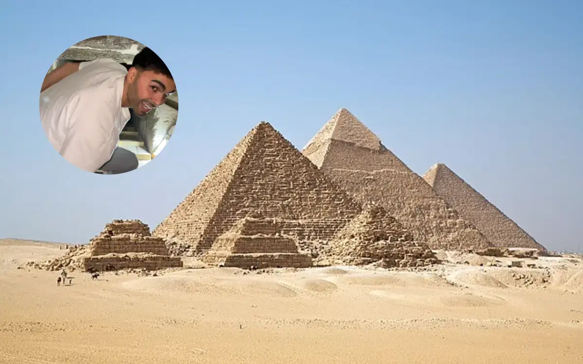 Man captured incredible footage exploring inside pyramids