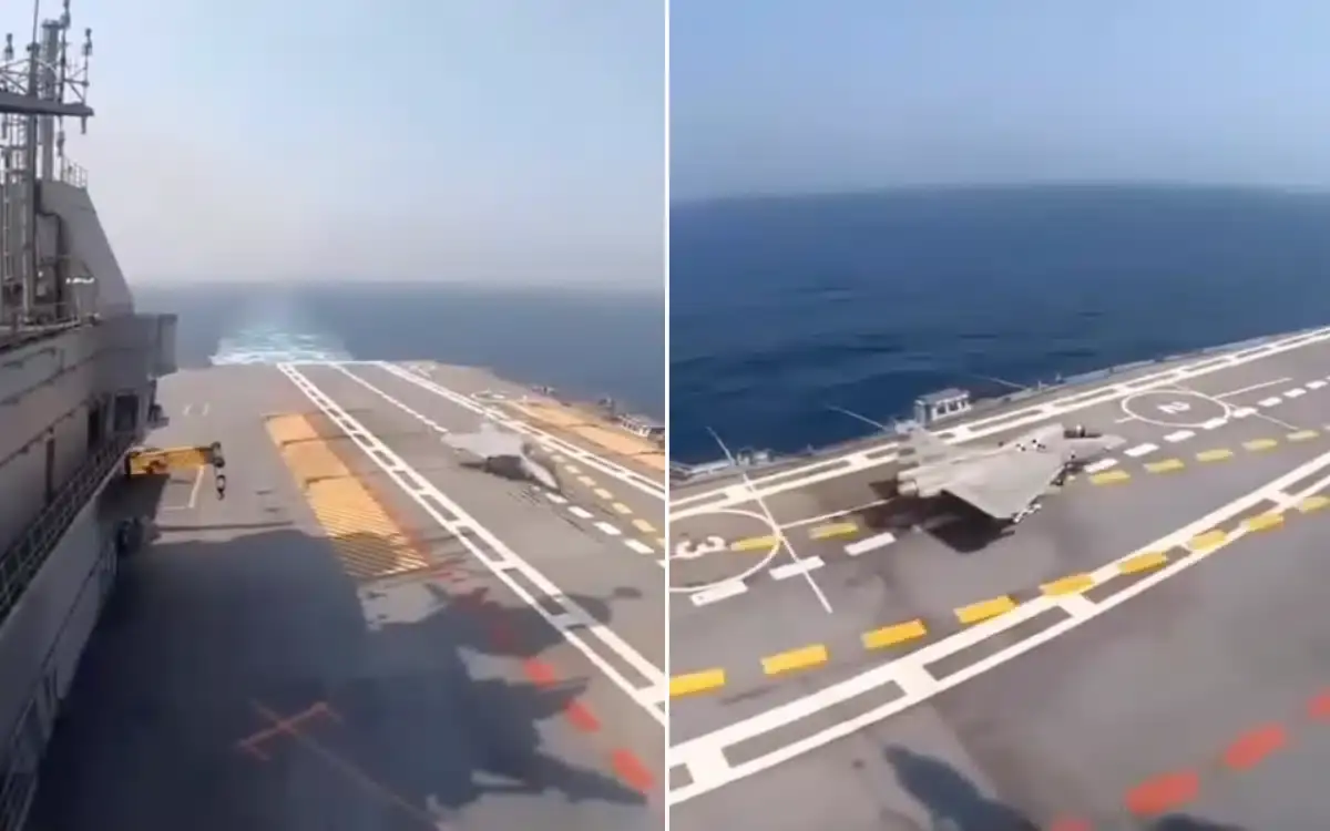 Fighter jet coming to an instant halt is truly magnificent