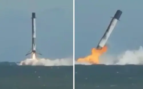 SpaceX Falcon 9 makes astonishing water landing after missing initial target