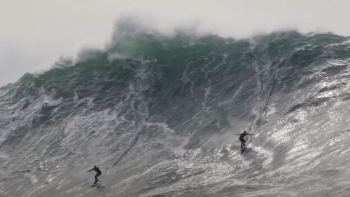 Video: Watch Big Wave Surfers Make History Charging Massive Nazaré
