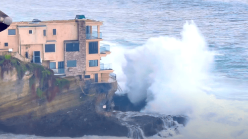 Watch: Huge Wave Crashes on Third Story of Beachfront Home in Laguna Beach
