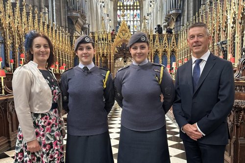 Top West Sussex air cadet twins in VE Day service at Westminster Abbey