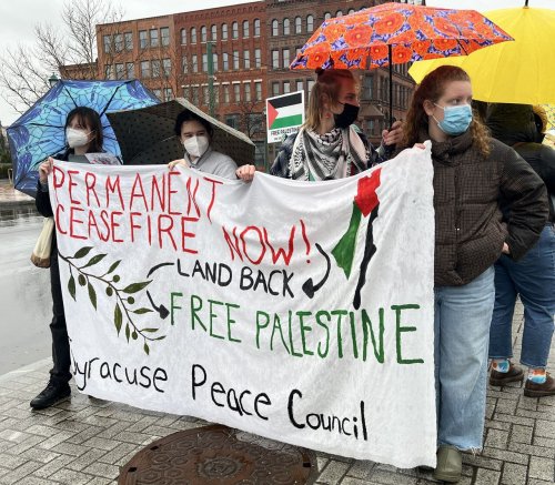 Hundreds march in Downtown Syracuse for worldwide ‘day of action’ for Palestine