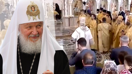 Im Video: Patriarch Kirill rutscht aus und stürzt