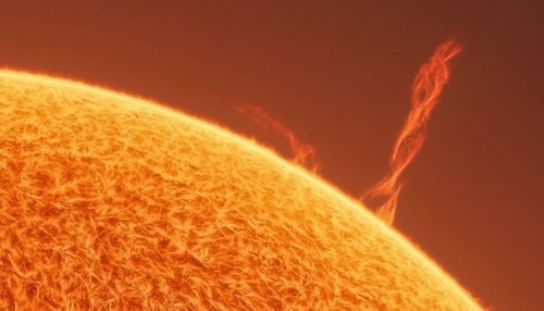 Größer als 12 Erden: Astrofotograf knipst riesigen Plasmatornado auf der Sonne