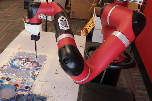 Kunstwerke vom Roboterarm: „Frida“ malt Bilder mittels KI