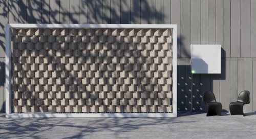 Diese Windturbinenwand soll den Strombedarf eines Haushalts komplett decken