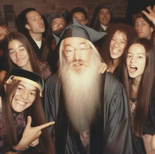 Raven mit Dumbledore: Reddit-User lässt Bild-KI Hogwarts-Party schmeißen