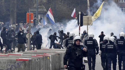 Gewalt bei Corona-Protesten in Brüssel