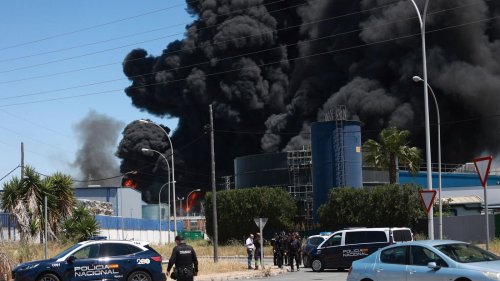 Brand in Chemielagerhalle: Chemie-Explosion: 77.000 Spanier sollen nicht ins Freie