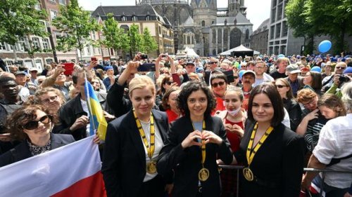 Baerbock und Steinmeier würdigen Karlspreis-Trägerinnen aus Belarus