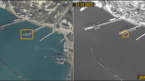 Satellitenbilder von Krim-Partisanen: Ukraine hat wohl im Dezember ein weiteres russisches Kriegsschiff versenkt