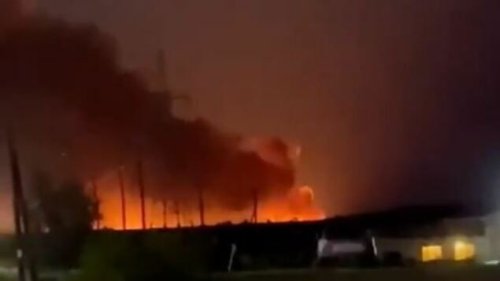Munitionslager auf russischem Gebiet geht in Flammen auf