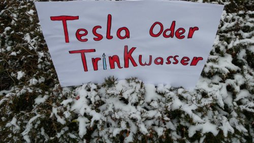 Gegen Erweiterung der Tesla-Fabrik: 200 Menschen protestieren in Grünheide