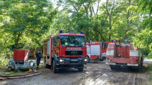 Feuerwehr stellt sich auf längeren Einsatz ein – Minister fordert mehr Laubbäume