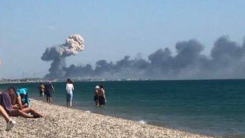 Große Explosion auf russischer Militärbasis auf der Krim