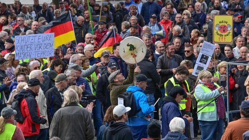Proteste in Brandenburg am Einheitstag: Rund 10.500 Menschen auf den Straßen