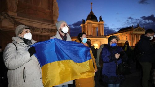 Gegen den russischen Angriffskrieg: Ukraine-Demo auf dem Alten Markt