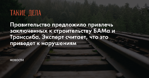 Правительство предложило привлечь заключенных к строительству БАМа и Транссиба. Эксперт считает, что это приведет к нарушениям