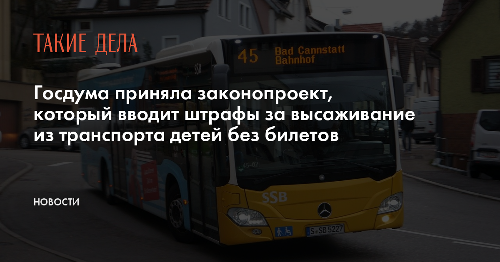 Госдума приняла законопроект, который вводит штрафы за высаживание из транспорта детей без билетов