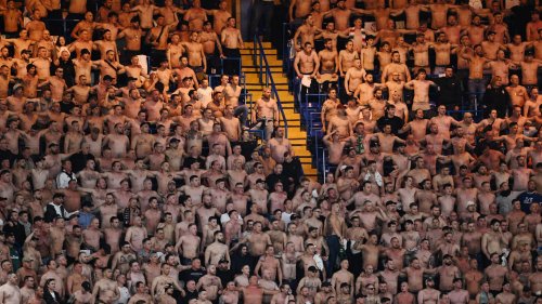 Chelsea fans hit back with cheeky chant against topless Legia Warsaw fans