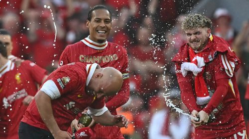 Inside Liverpool’s Premier League title celebrations from cigars to Mohamed Salah being doused in ‘champagne’