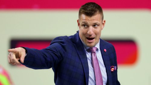 Rob Gronkowski threw most intense first pitch in MLB history to delight of stunned Red Sox fans