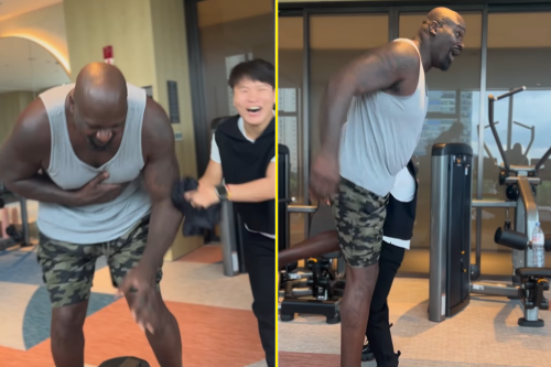 NBA legend folds from body shot before being lifted into the air by tiny UFC champion