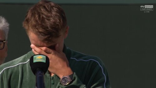 Holger Rune stops interview early as he fights back tears after being thumped by Jack Draper
