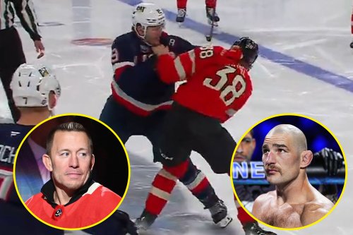 Sean Strickland gives six-word response to wild ice hockey game after UFC legend Georges St-Pierre receives hero’s welcome