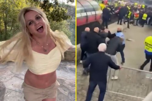 West Ham fan attack reposted by Britney Spears as she urges 'give someone a hug'