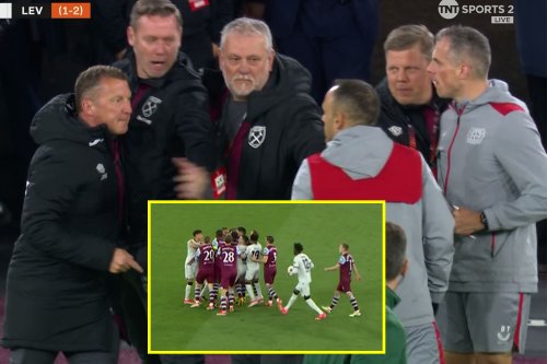 West Ham coach sent off after chaotic touchline and on-pitch fracas