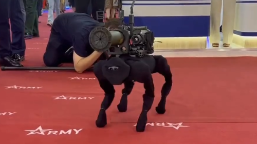 This robot dog with a rocket launcher on its back is the stuff of nightmares