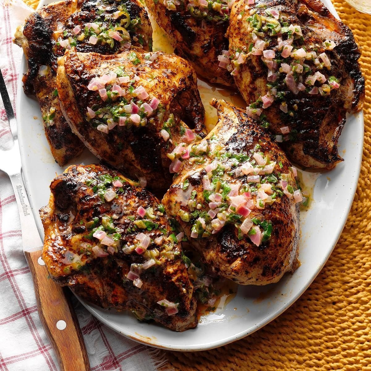 Spiced Grilled Chicken with Cilantro Butter