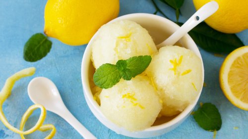 The Boozy Addition That Produces A Velvety Smooth Lemon Sorbet