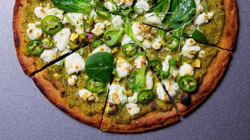 Recipe: Socca "Pizza" With Fresh Chickpea Pesto