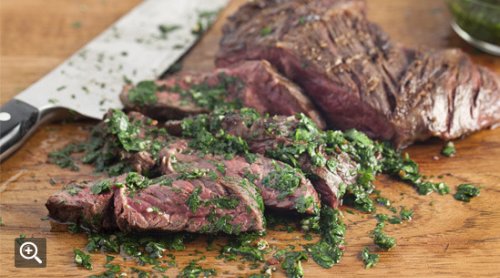 Grilled Hanger Steak with Chimichurri Sauce Recipe | Tasting Table
