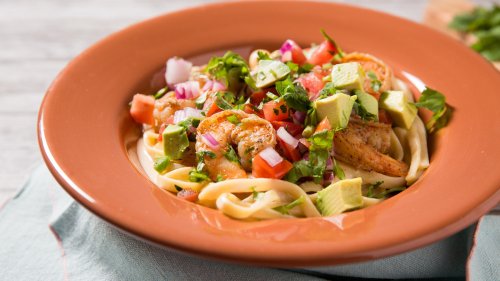 Creamy Mexican Shrimp Pasta With Pico De Gallo Recipe
