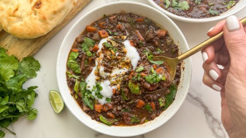 Curried Black Lentil Soup With Tadka Recipe