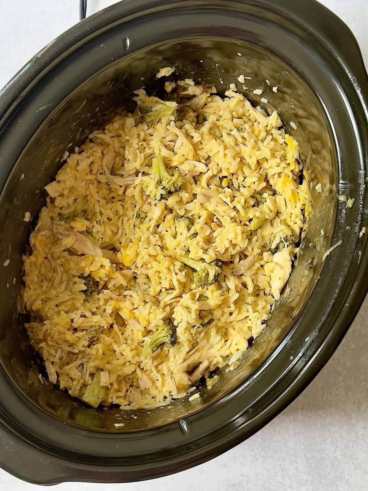 Crockpot Chicken Broccoli and Rice Casserole