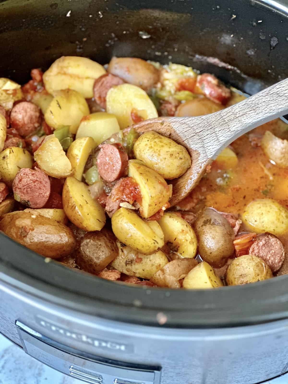Crockpot Sausage and Potato Recipe (Easy Kielbasa Casserole)