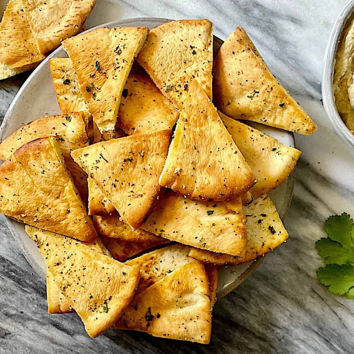 Air Fryer Pita Chips in 12 Minutes (it's vegan, too!)