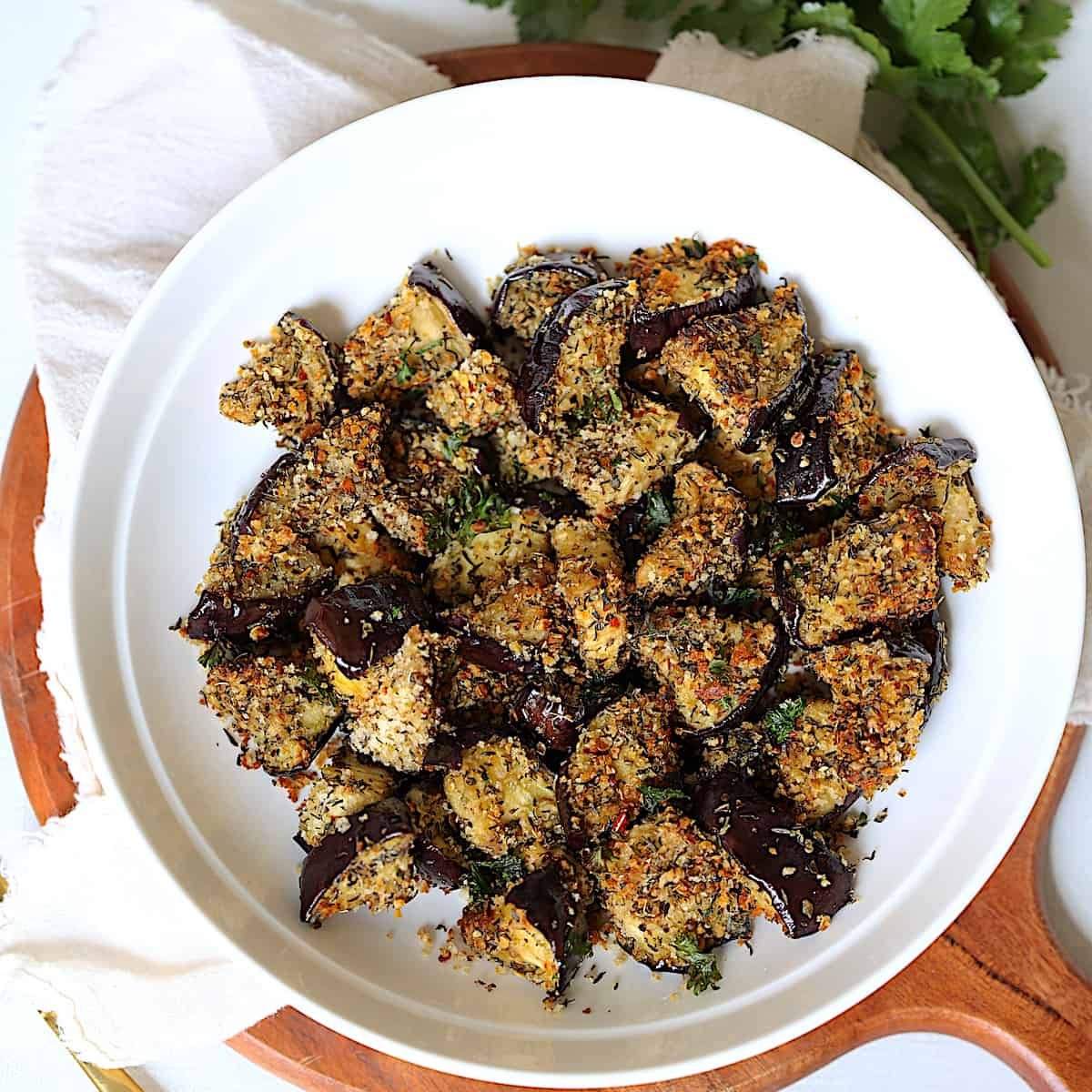 Air Fryer Eggplant with Crispy Herb Seasoning