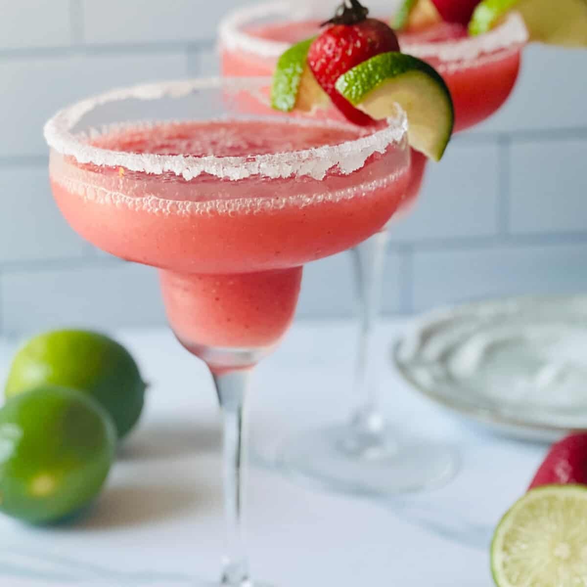 Frozen Strawberry Margarita - The Best Blended Margarita Ratio!