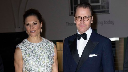 Crown Princess Victoria of Sweden begins her three-day visit to the UK in the twinkliest, star-spangled fashion for a night at the museum