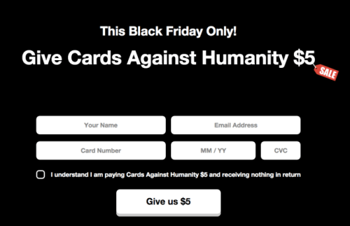 Cards Against Humanity Has Made Over $54K Selling Nothing On Black Friday
